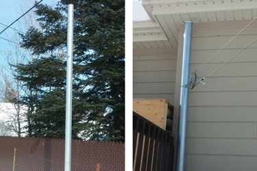Poteau de corde à linge galvanisé installé à Laval